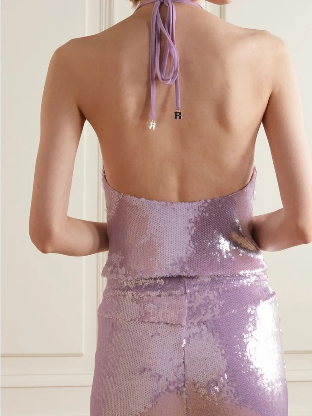 ROTATE BIRGER CHRISTENSEN Kia Sequined Halterneck Top